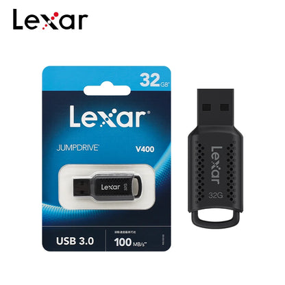 Original Lexar V400 USB Flash Drive 32GB 64GB USB3.0 Up to 100MB/s Reading USB 3.0 Pendrive U Disk Memory Stick Pen Drive for PC