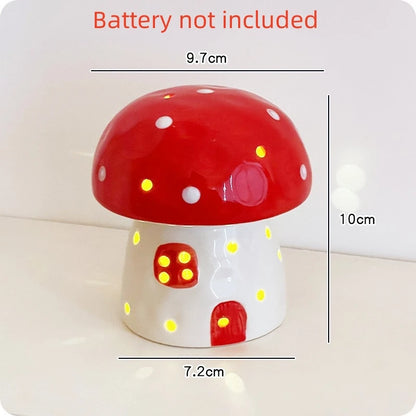 Cute Ceramic Cartoon Mushroom Home Decoration Accessories Bedside Decor Home Decor Children Girls Send Girlfriend Birthday Gift