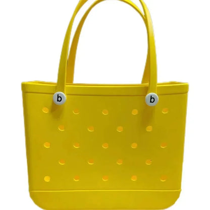 Beg Pantai Bogg Sederhana EVA Getah Kalis Air Beg Tangan Bahu Kolam Berkelah Wanita Membeli-belah Bakul Penyimpanan Tote Jelly Sac Beg Bogg 
