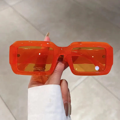 KAMMPT Small Rectangle Hip Pop Sunglasses for Women Fashion Vintage Men Retro Traveling Trend Brand Design Shades Eyewear