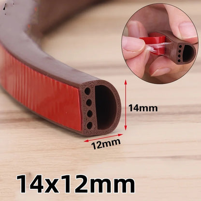 6m Silicone Door and Window Self-adhesive Sealing Soundproofing Strip Door Window Insulation Anti-collision and Windproof Strip