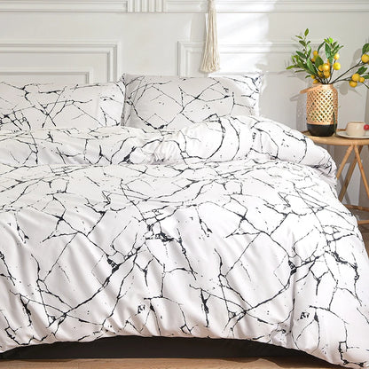 Black Marble Duvet Cover Sets Single/Queen/King Comforter Cover220x240 Reacive Printed Double Bed Cover200x200 Quilt Cover Sets