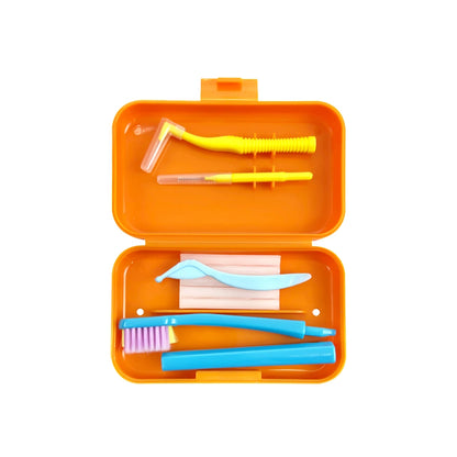 1 Box Portable Travel Dental Cleaning Set Oral Cleaning Care Toothbrush Interdental Brush Teeth Whitening Orthodontic Care Kit