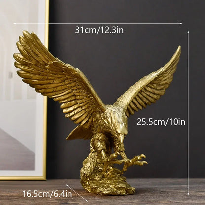 Golden Eagle Resin Ornaments Statue Golden Eagle Sculpture Modern Home Office Figurine Decor Desktop Decoration