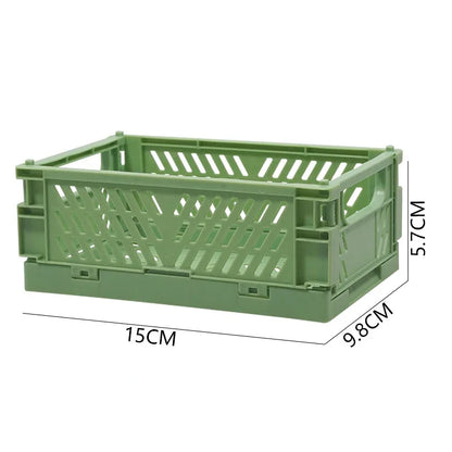 Plastic Foldable Storage Crate Folding Box Basket Stackable Cute Makeup Jewellery Toys Boxes for Storage Box Organizer Portable