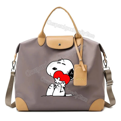 Snoopy Ladies Travel Bag Large Capacity Women's Handbag Waterproof Fashion Gym Bag Luggage Bag Shoulderbag Birthday Gift