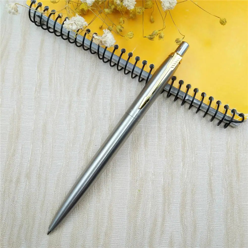 1Pcs Metal Ballpoint Pen Press Style Commercial Gift Pens For School Office Core Automatic Ball Pen