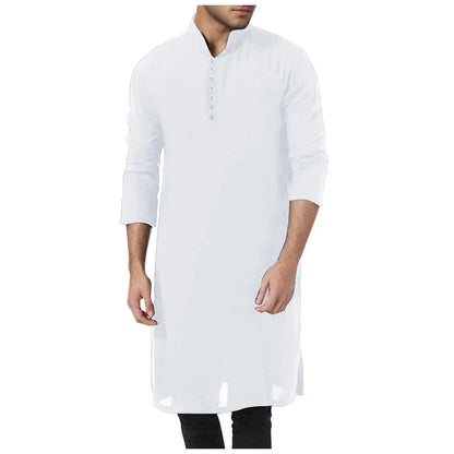 Kemeja Lelaki Pakaian Muslim Kaftan Abaya Muslim Jubah Eas Tengah T Etnik Kandoura Lelaki Percutian Tepi Laut Kasual Atas Saiz Besar 
