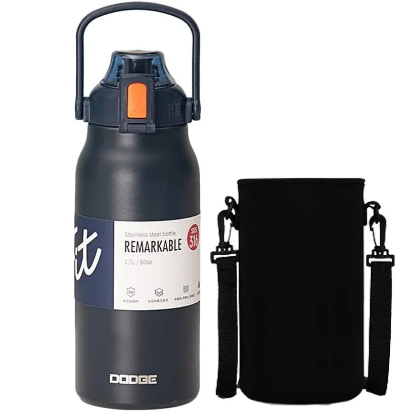 DODGE Large Capacity Stainless Steel Thermos Water Bottle Tumbler Outdoor Sport Vacuum Flask Thermal Mug Travel Insulated Cup