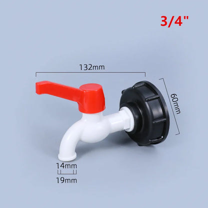 S60x6 IBC Tank Adapter To Plastic 1/2" 3/4" Tap Replacement Valve Fittings Home Garden Water Connectors Drain Faucet 1Pcs
