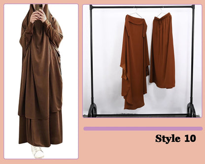 Women Hooded Muslim Hijab Dress Eid Prayer Garment Jilbab Abaya Long Khimar Full Cover Ramadan Gown Abayas Islamic Clothing