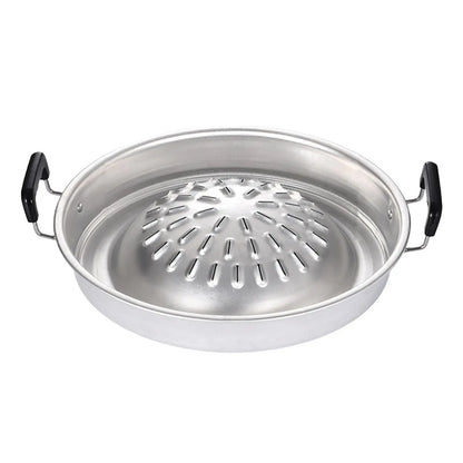 Camping Stove Grill Pan Picnic Round Indoor Outdoor 2in1 Cooking Meat Nonstick Roasting Pan Bbq Grill Pan Aluminum Grill Pan