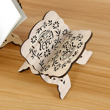 Small Wooden Eid Mubarak Holy Book Stand Holder Ramadan Mubarak Decoration For Islamic Muslim Ramadan Kareem Eid Al-fitr Gifts