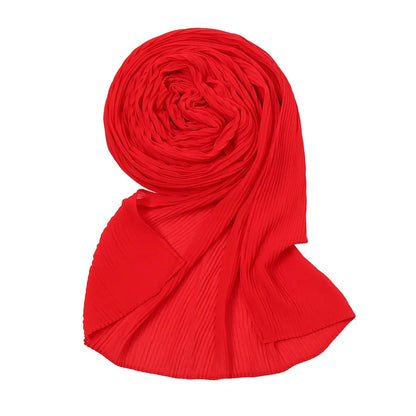 Big Size Pleated Chiffon Hijab Scarf for Muslim Women Turban Pashmina Shawls and Scarves Women Bandana Headband Hijabs Headscarf