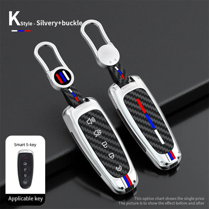 Zinc Alloy Car Key Case Cover For Ford Escape Focus C Max Kuga Edge Explorer Taurus Keyring Remote Control 5 Button Protection