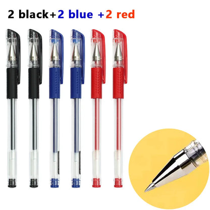 0.5mm Gel Pens Set Black Blue Red Refills Ballpoint Pens Bullet Tip School & Office Supplies Stationery Kawaii Accessories