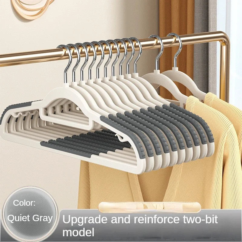 10PCS Anti Slip Hanger Household Clothes Hanger Plastic Non Marking and Anti Slip Hanger Clothing Rack Drying Rack for Clothes