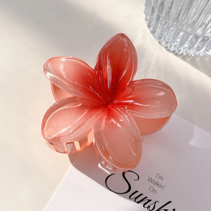 Gradient Frangipani Hair Clip Plumeria Hairpin Ins Style Ponytail Holder Barrette Sweet Girl Shark Claws Party Hair Accessories