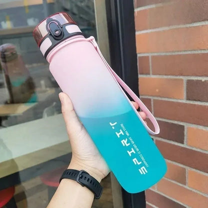 500/1000ML Sports Water Bottle Large Capacity Leak Proof Colorful Plastic Cup Portable Outdoor Travel Gym Fitness Jugs Drinkware
