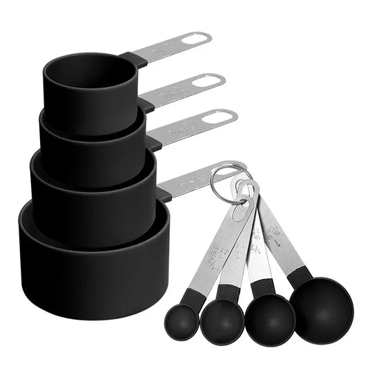 8 Keping/Set Cawan Pengukur Sudu dengan Pemegang Keluli Tahan Karat Pembakar Kek Pastri Alat Memasak Kapasiti Mengukur Alat Dapur 