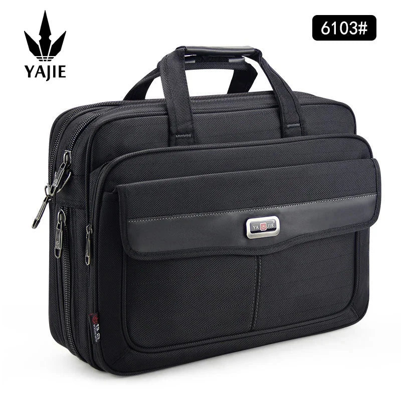 Business men's briefcase canvas waterproof large capacity 15.6 inch laptop bag work bag business bag official  office bag