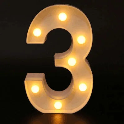 Decorative Name Letters Alphabet Letter LED Lights Luminous Number Lamp Night Light Wedding Birthday Christmas Party Decor Home