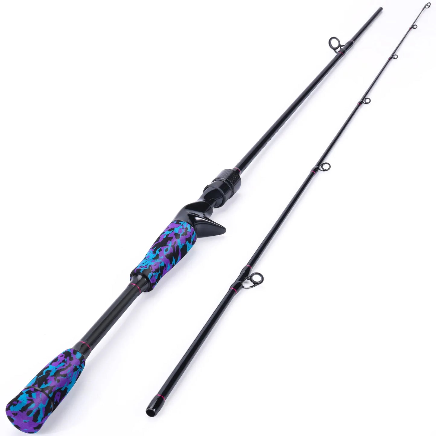 1.8m 1.98m 2 Bahagian Batang Pancing Casting Carbon Spinning Ultra-Sensitif dengan Selesa EVA Grip Rod Pemegang Rod Trout