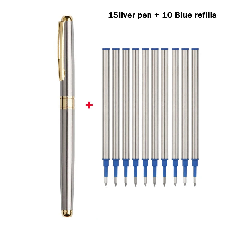 Metal Gel Pen Replaceable Refill High-end Metal Business Signature Pen Office Writing Ballpoint Pen Writing Stationery Gift