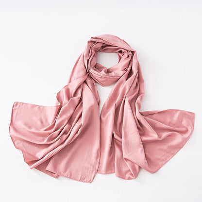 Cheap Plain Long Satin Polyester Scarves Matte Feeling Solid Women Scarf Soft Malaysia Women Shawl Big discount Muslim Hijab