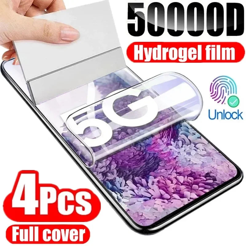 Filem Hidrogel 4Pcs untuk Samsung Galaxy S20 S22 S21 Ultra S10 S9 S8 Plus FE Pelindung Skrin untuk Samsung Note 20 10 9 8 Plus S23U 