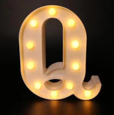 Decorative Name Letters Alphabet Letter LED Lights Luminous Number Lamp Night Light Wedding Birthday Christmas Party Decor Home