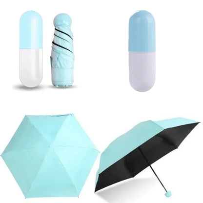 Capsule Umbrella Mini Light Small Pocket Umbrellas Anti-UV Folding Compact Cases