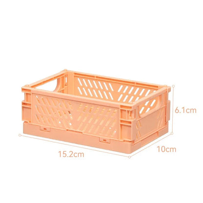 Plastic Foldable Storage Crate Folding Box Basket Stackable Cute Makeup Jewellery Toys Boxes for Storage Box Organizer Portable