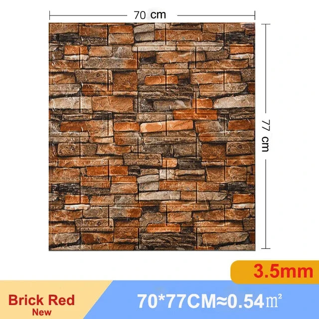 1/5/10Pcs 70*77cm Self-adhesive 3D Retro WallPaper Crash Sponge Imitation Brick  Wall Sticker for Home DIY Wall Decor Backdrop