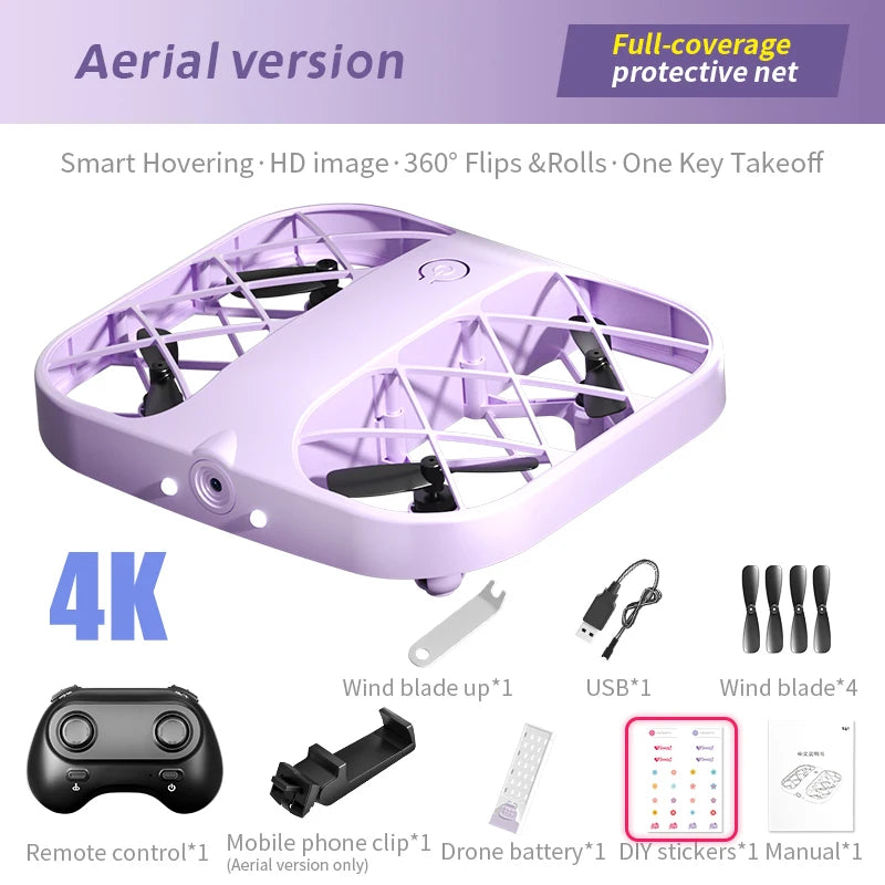 New JJRC H107/H36 8K shooting mini drone quadcopter children remote control toys intelligent obstacle avoidance helicopter