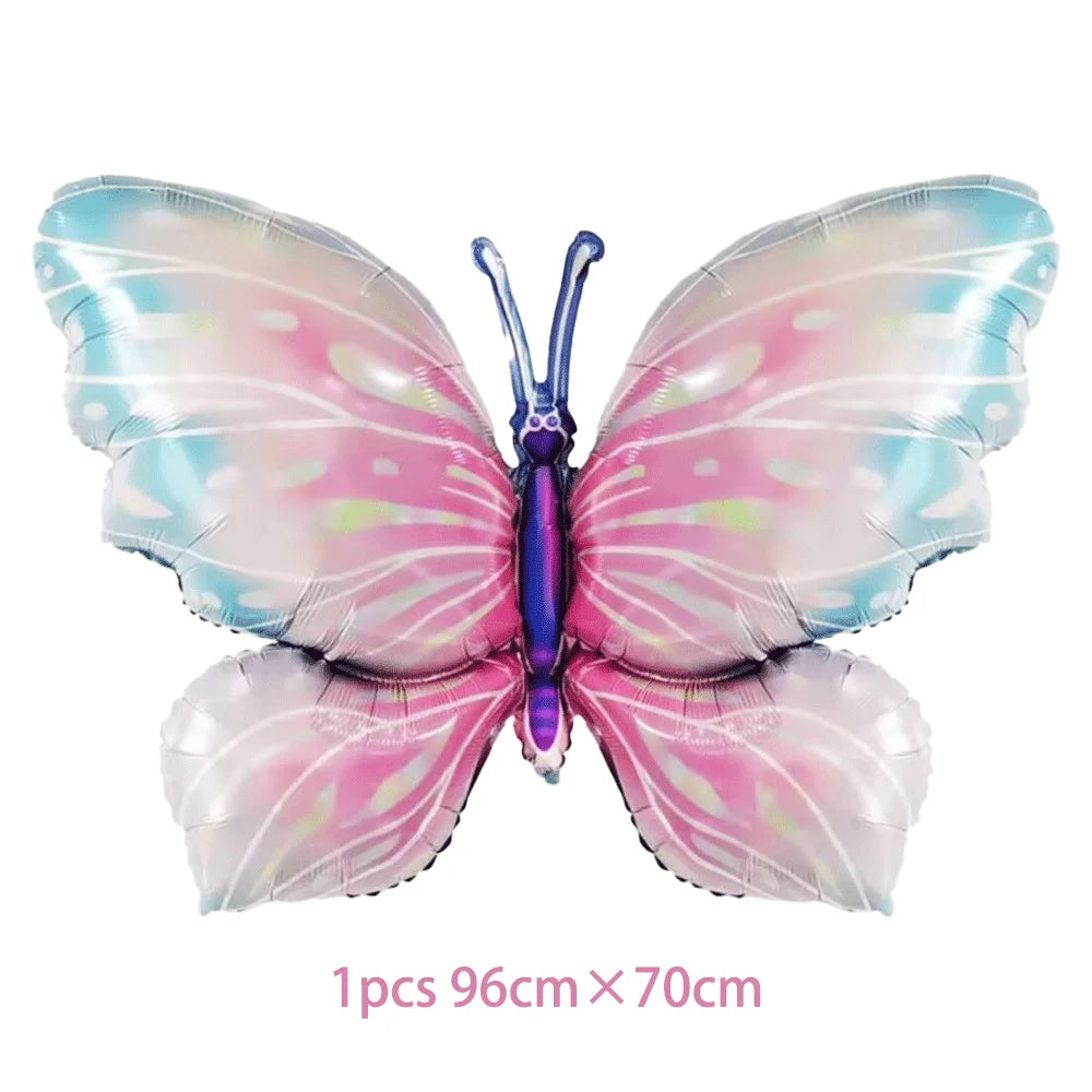 40Inch Colorful Gradient Number Balloon 0-9 Digit Foil Helium Balloon Butterfly Girl Birthday Party Decor Baby Shower Kids Gifts