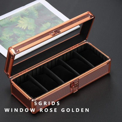 5 Slots High-End Aluminum Alloy Watch Box Watch Storage Box Detachable Mobile Diy Internal Interval Watch Storage Display Box