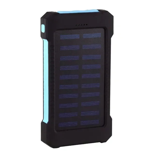 Solar Power Bank Waterproof 30000mAh Solar Charger USB Ports External Charger Powerbank for Xiaomi 5S Smartphone with LED Light