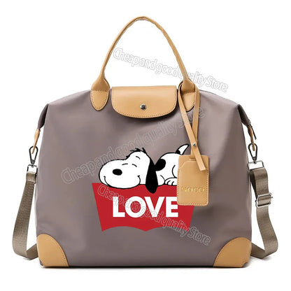 Snoopy Ladies Travel Bag Large Capacity Women's Handbag Waterproof Fashion Gym Bag Luggage Bag Shoulderbag Birthday Gift