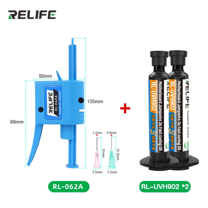 RELIFE RL-UVH902 Minyak Pengawetan UV untuk Papan Utama Telefon Bimbit Lompat Wayar 3 Saat Pengawetan Cepat Pengeringan Topeng Solder Fluks Kimpalan