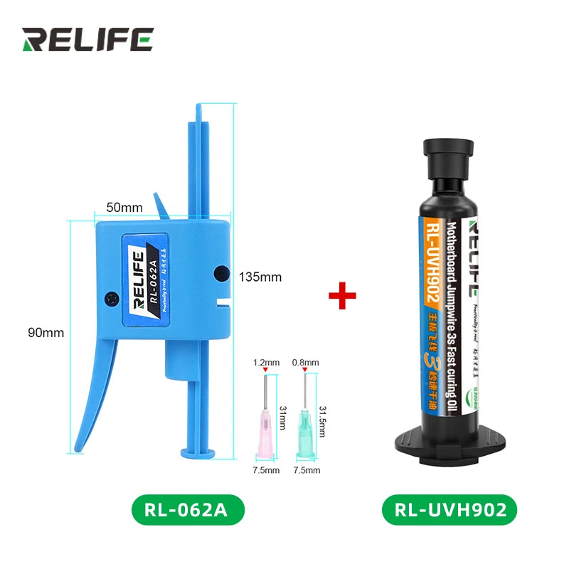 RELIFE RL-UVH902 Minyak Pengawetan UV untuk Papan Utama Telefon Bimbit Lompat Wayar 3 Saat Pengawetan Cepat Pengeringan Topeng Solder Fluks Kimpalan