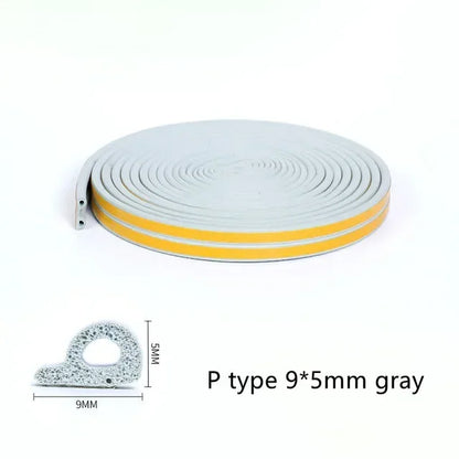 10M/20M Door Window Weather Strip DIEP Self Adhesive Sealing Strip Rubber Seal Foam Tape Dustproof Soundproof Insulation Strip