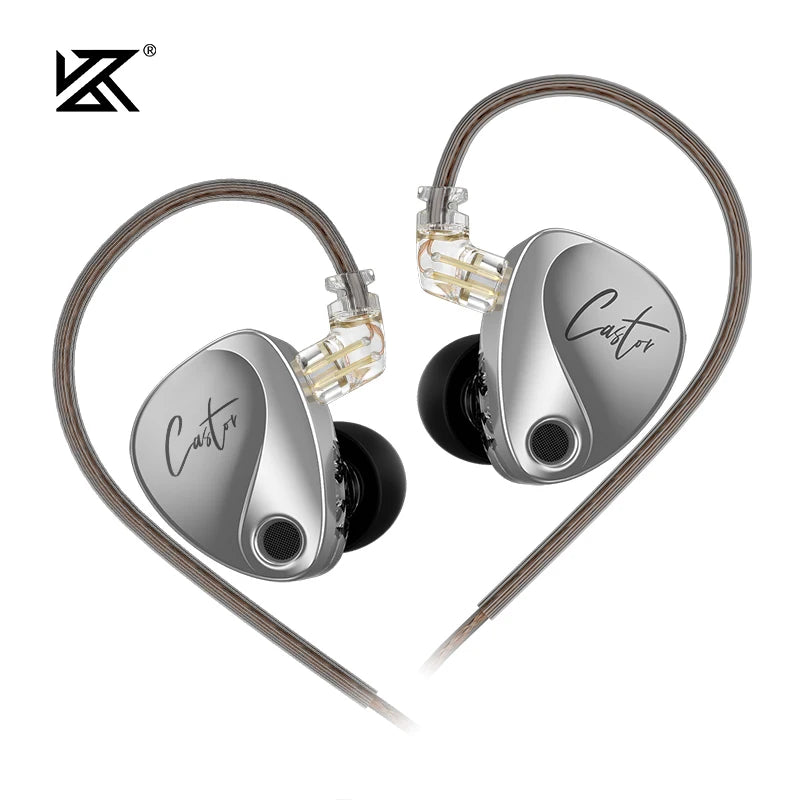 KZ Castor 2DD in Ear HiFi Earphones Dynamic High-end Tunable Earphones Monitor Headphone Cancelling Earbud Adjustable Earphones