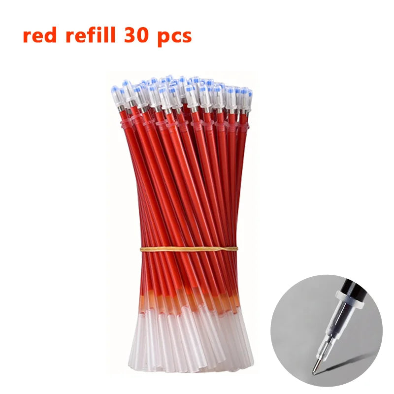 0.5mm Gel Pens Set Black Blue Red Refills Ballpoint Pens Bullet Tip School & Office Supplies Stationery Kawaii Accessories