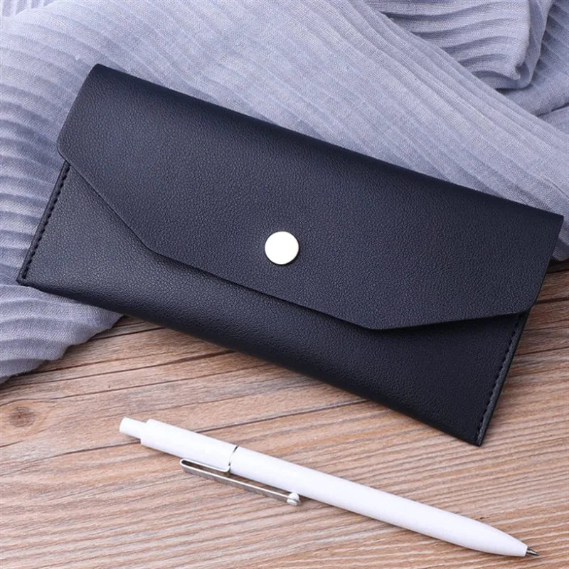 Envelope Wallet PU Leather Cash Envelope Wallet Classic Fashion Long Women's Wallet Ferrule Name Card Holder Gift