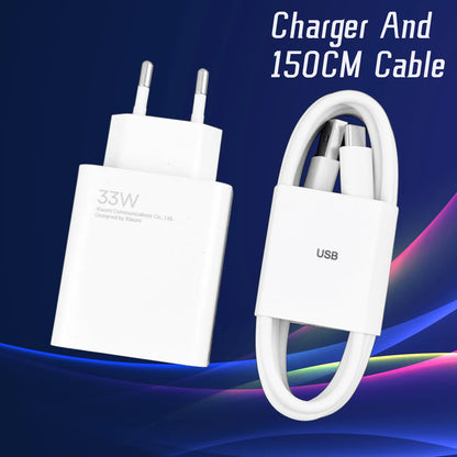 XiaoMi Poco X3 33W Fast Charger Original EU Wall Charging Adapter For Mi 11 Lite 10 9 RedMi Note 9 Pro 10 11 A3 Usb C 6A Cable