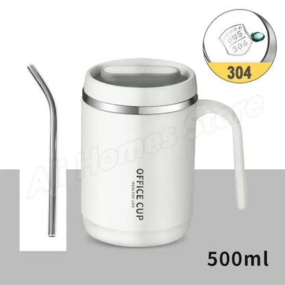 Thermal Coffee Cup to Carry 500ml Thermos Coffee with Straw Stainless Steel Mug with Lid Bottle for Coffee Mugs Thermal Mug