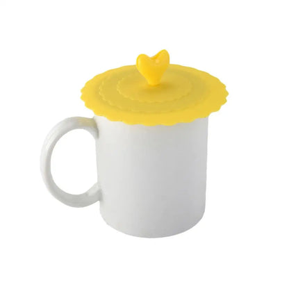 Creative Love Silicone Cup Cover Can Hold A Spoon Household Heatresistant Cup Accessories For Dust Prevention Friend Gift