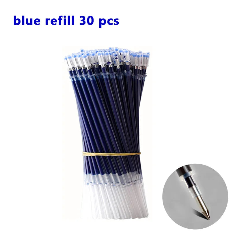 0.5mm Gel Pens Set Black Blue Red Refills Ballpoint Pens Bullet Tip School & Office Supplies Stationery Kawaii Accessories