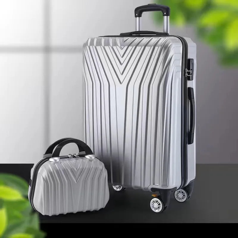 Travel suitcase with spinner wheels Women trolley luggage set 20 inch carry on suitcase 29''high-capacity zip aluminium frame